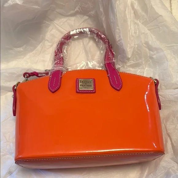 Dooney & Bourke Orange and Pink Satchel Bag - Picture 1 of 7